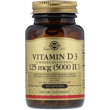 Витамины Solgar Натуральный Витамин D3 5000 МЕ 100 таблеток