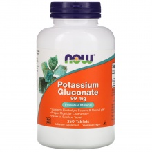 Витамины Now Potassium Gluconate 99 мг 250 таблеток